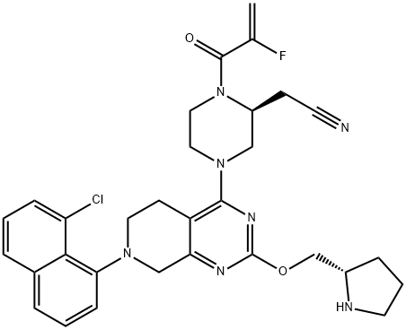 2-PIPERAZINEACETONITRILE, 4-[7-(8-CHLORO-1-NAPHTHALENYL)-5,6,7,8-TETRAHYDRO-2-[(2S)- 结构式