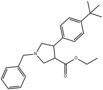 ethyl trans-1-benzyl-4-(4-(tert-butyl)phenyl)pyrrolidine-3-carboxylate 结构式