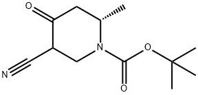 (2S)-5-氰基-2-甲基-4-氧代哌啶-1-羧酸叔丁酯 结构式