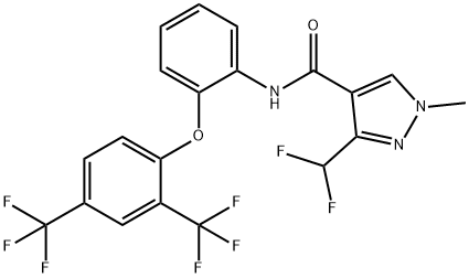 N-(2-(2,4-双(三氟甲基)苯氧基)苯基)-3-(二氟甲基)-1-甲基-1H-吡唑-4-甲酰胺 结构式