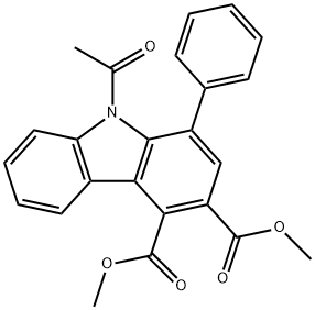 9H-Carbazole-3,4-dicarboxylic acid, 9-acetyl-1-phenyl-, 3,4-dimethyl ester 结构式