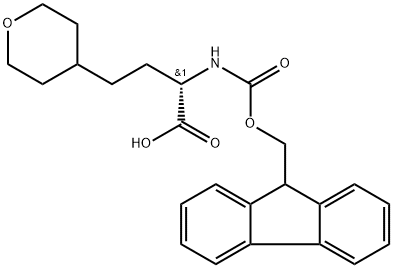 FMOC-L-2-氨基-4-(四氢吡喃-4-基)丁酸 结构式