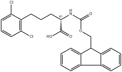 (S)-FMOC-2-氨基-5-(2,6-二氯苯基)戊酸 结构式