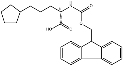 FMOC-(S)-2-氨基-5-环戊基戊酸 结构式