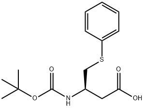 Butanoic acid, 3-[[(1,1-dimethylethoxy)carbonyl]amino]-4-(phenylthio)-, (3R)- 结构式