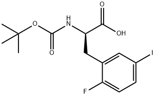 (2R)-2-{[(tert-butoxy)carbonyl]amino}-3-(2-fluoro-5-iodophenyl)propanoic acid 结构式