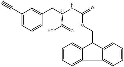 (S)-2-((((9H-芴-9-基)甲氧基)羰基)氨基)-3-(3-乙炔基苯基)丙酸 结构式