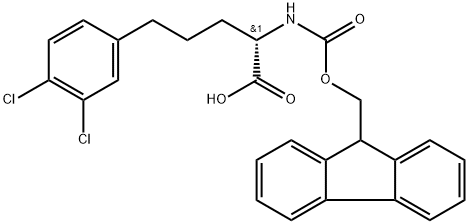 (S)-FMOC-2-氨基-5-(3,4-二氯苯基)戊酸 结构式