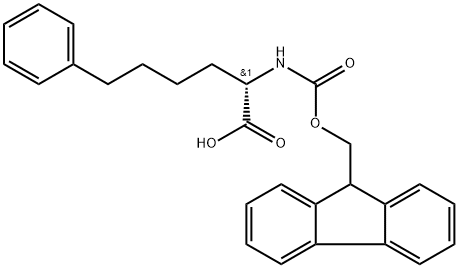 (S)-2-((((9H-芴-9-基)甲氧基)羰基)氨基)-6-苯基己酸 结构式