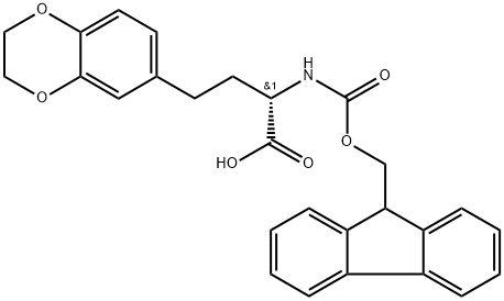 (2S)-4-(2,3-dihydro-1,4-benzodioxin-6-yl)-2-({[(9H-fluoren-9-yl)methoxy]carbonyl}amino)butanoic acid 结构式