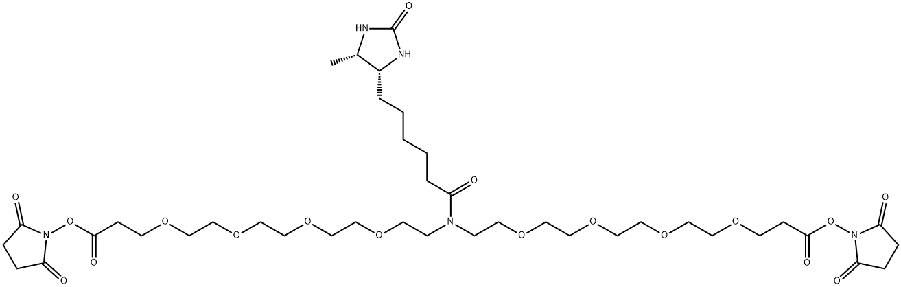 N-Desthiobiotin-N-bis(PEG4-NHS ester) 结构式