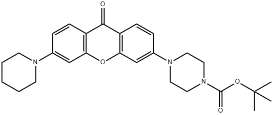 4-(9-氧代-6-(哌啶-1-基)-9H-黄嘌呤-3-基)哌嗪-1-甲酸叔丁酯 结构式