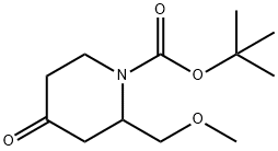 1-Piperidinecarboxylic acid, 2-(methoxymethyl)-4-oxo-, 1,1-dimethylethyl ester 结构式