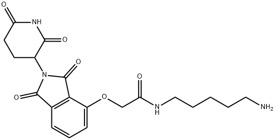 N-(5-氨基戊基)-2-((2-(2,6-二氧代哌啶-3-基)-1,3-二氧代异吲哚啉-4-基)氧基)乙酰胺 结构式