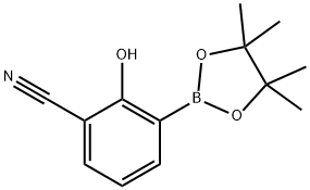 2-羟基-3-(4,4,5,5-四甲基-1,3,2-二氧杂硼烷-2-基)苄腈 结构式