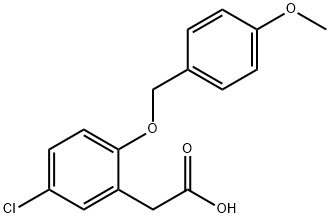 2-(5-氯-2-((4-甲氧基苄基)氧基)苯基)乙酸 结构式
