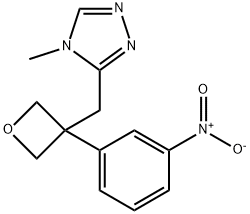 4H-1,2,4-Triazole, 4-methyl-3-[[3-(3-nitrophenyl)-3-oxetanyl]methyl]- 结构式