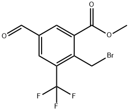 2-(溴甲基)-5-甲酰基-3-(三氟甲基)苯甲酸甲酯 结构式