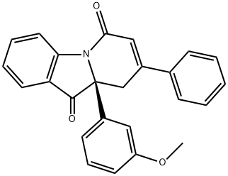 Pyrido[1,2-a]indole-6,10-dione, 9,9a-dihydro-9a-(3-methoxyphenyl)-8-phenyl-, (9aS)- 结构式