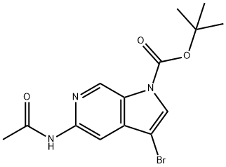 5-乙酰氨基-3-溴-1H-吡咯并[2,3-c]吡啶-1-羧酸叔丁酯 结构式