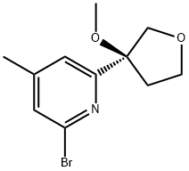 2-bromo-6-[(3S)-3-methoxytetrahydrofuran-3-yl]-4-methyl-pyridine 结构式