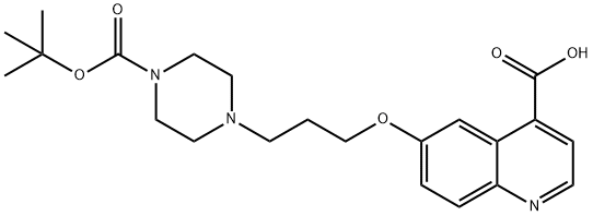 4-Quinolinecarboxylic acid, 6-[3-[4-[(1,1-dimethylethoxy)carbonyl]-1-piperazinyl]propoxy]- 结构式