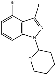 4-溴-3-碘-1-(噁烷-2-基)吲唑 结构式