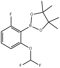 2-(2-(二氟甲氧基)-6-氟苯基)-4,4,5,5-四甲基-1,3,2-二氧硼烷 结构式