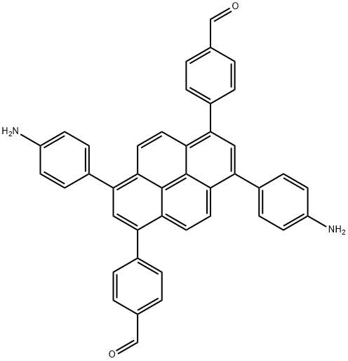 4,4'-(3,8-双(4-氨基苯基)芘-1,6-二基)二苯甲醛 结构式