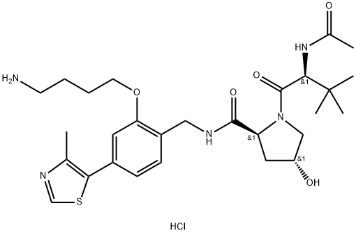 (S,R,S)-AHPC-PHENOL-C4-NH2 (DIHYDROCHLORIDE) 结构式