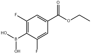 4-(Ethoxycarbonyl)-2,6-difluorophenylboronic acid 结构式