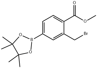 Methyl 2-(bromomethyl)-4-(tetramethyl-1,3,2-dioxaborolan-2-yl)benzoate 结构式