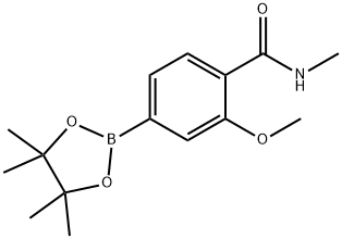 2-甲氧基-N-甲基-4-(4,4,5,5-四甲基-1,3,2-二氧硼杂环戊烷-2-基)苯甲酰胺 结构式