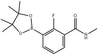 2-氟-N-甲基-3-(4,4,5,5-四甲基-1,3,2-二氧硼杂环戊烷-2-基)苯甲酰胺 结构式