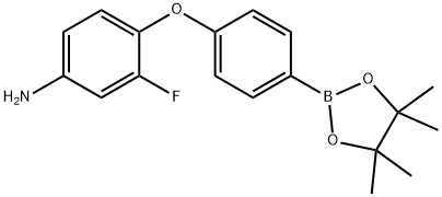 3-Fluoro-4-[4-(tetramethyl-1,3,2-dioxaborolan-2-yl)phenoxy]aniline 结构式