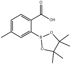 4-甲基-2-(四甲基-1,3,2-二氧杂硼环戊烷-2-基)苯甲酸 结构式