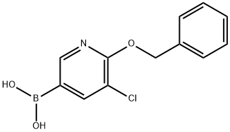 6-(苄氧基)-5-氯吡啶-3-基]硼酸 结构式