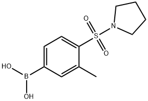 (3-甲基-4-(吡咯烷-1-基磺酰基)苯基)硼酸 结构式