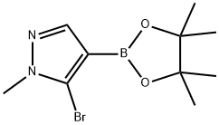 5-溴-1-甲基-4-(4,4,5,5-四甲基-1,3,2-二氧硼杂环戊烷-2-基)-1H-吡唑 结构式