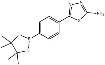 5-(4-(4,4,5,5-四甲基-1,3,2-二氧硼杂环戊烷-2-基)苯基)-1,3,4-噻二唑-2-胺 结构式