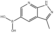 (3-甲基-1H-吡唑[3,4-B]吡啶-5-基)硼酸 结构式