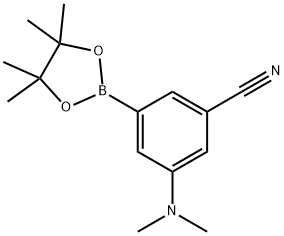 3-(二甲基氨基)-5-(4,4,5,5-四甲基-1,3,2-二氧硼杂环戊烷-2-基)苯甲腈 结构式