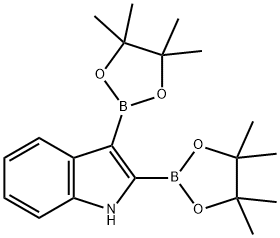 2,3-双(4,4,5,5-四甲基-1,3,2-二氧硼杂环戊烷-2-基)-1H-吲哚 结构式