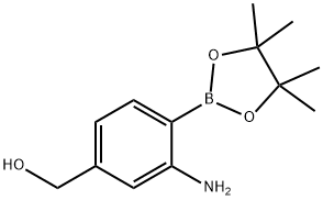 3-氨基-4-(四甲基-1,3,2-二氧杂硼烷-2-基)苯基)甲醇 结构式