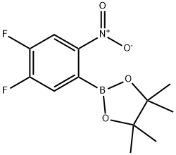 2-(4,5-二氟-2-硝基苯基)-4,4,5,5-四甲基-1,3,2-二氧杂硼环戊烷 结构式