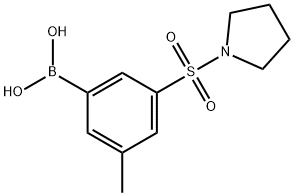 3-Methyl-5-(pyrrolidine-1-sulfonyl)phenyl]boronic acid 结构式