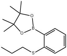 4,4,5,5-四甲基-2-(2-(丙硫基)苯基)-1,3,2-二氧硼烷 结构式