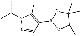 5-碘-1-异丙基-4-(4,4,5,5-四甲基-1,3,2-二氧硼杂环戊烷-2-基)-1H-吡唑 结构式