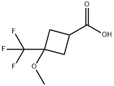3-methoxy-3-(trifluoromethyl)cyclobutanecarboxylic acid 结构式