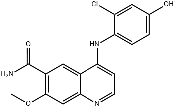 6-Quinolinecarboxamide, 4-[(2-chloro-4-hydroxyphenyl)amino]-7-methoxy- 结构式